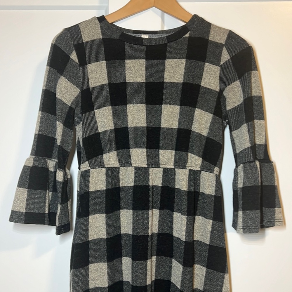 Black and Grey Plaid Dress